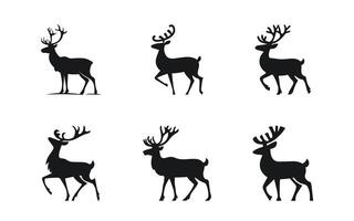 Reindeer silhouette set bundle artwork illustration vector
