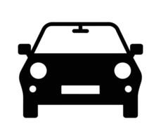 Car silhouette icon. Automobile front view car illustration with white background. vector