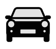 Car front view silhouette icon. Automobile front view car illustration with white background. vector