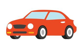 Flat style red car illustration. Colorful flat icon design of a sedan. vector