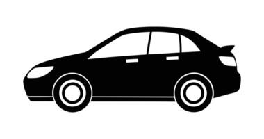 Side view silhouette car icon. Automobile front view car illustration with white background. vector