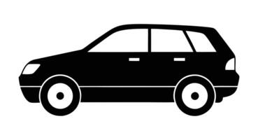 Side view car silhouette icon. Automobile front view car illustration with white background. vector