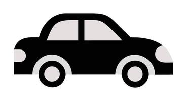Minimalist black car silhouette . Stylish automobile clip art icon design. Flat vehicle silhouette for projects. vector