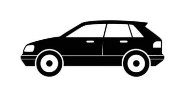 Silhouette side view car icon. Automobile front view car illustration with white background. vector