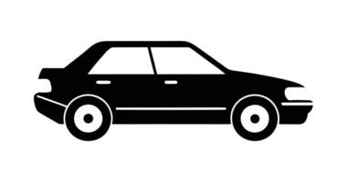 silhouette car side view icon. Automobile front view car illustration with white background. vector