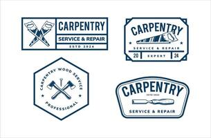 carpentry simple badge design vector