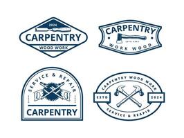 carpentry simple badge design vector