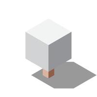 Isometric winter tree. Tree isometric elements. Isometric tree element for landscape design. Park element vector
