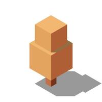 Isometric autumn tree. Tree isometric elements. Isometric tree element for landscape design. Park element vector
