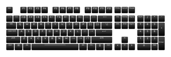 Computer keyboard button layout template with letters for graphic use. Modern computer keyboard. illustration vector