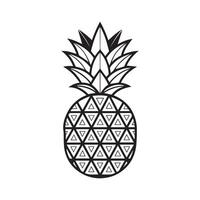 Minimal Pineapple Art in Black and White vector
