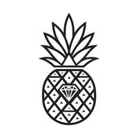 Pineapple Illustration with Geometric Style vector