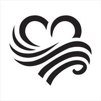 Heart Design Featuring Wave Patterns vector