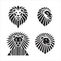 Four Bold Lion Head Concepts vector