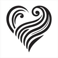 Abstract Heart with Wave Patterns vector
