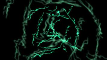 a green glowing circle with lightning on it video