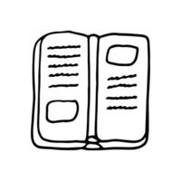 Open book. Printed products. Doodle. vector