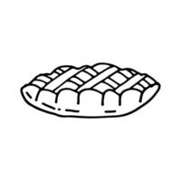 Apple pie. Bakery. Doodle. Hand drawn. Outline. vector