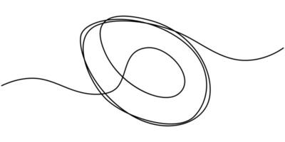 Avocado continuous one line drawing vector