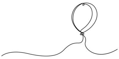 Continuous Line Drawing of Party Balloon Icon Hand Drawn Symbol Illustration vector