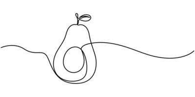 Avocado Continuous Single Line Icon vector