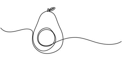 Avocado Single Continuous One Drawing Line Icon vector