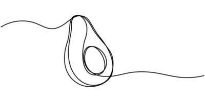 Continuous line drawing of avocado illustration vector