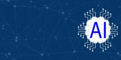 Blue background about artificial intelligence with place for text vector