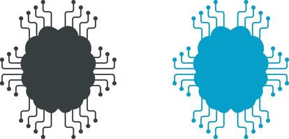 Illustration of artificial intelligence in the form of a brain vector
