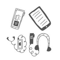 digital books set in doodle style. vector
