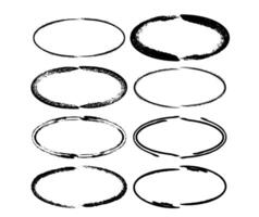Set of grunge black frames. Brushes borders. vector