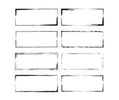 Set of grunge black frames. Brushes borders. vector
