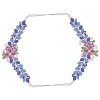 Hexagonal Wreath Or Hexagonal Frame With Leaf And Flowers Decoration vector