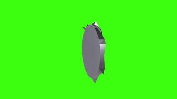 3D animation of a spiked object spinning on green backdrop video