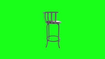 Simple metal bar stool on green background for design use video