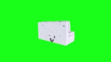 Modern sofa on green backdrop for design purposes video