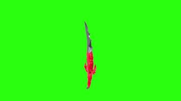 Sword design showcasing red and silver colors with unique details video
