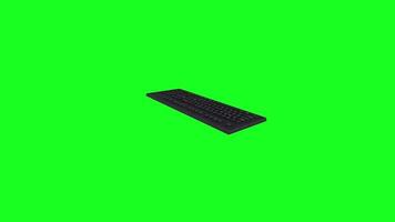 Black keyboard on green background during editing session video