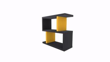 Modern black and yellow geometric bookshelf design for interior spaces video