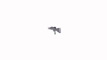 Gun displayed on a plain background with focus on details video