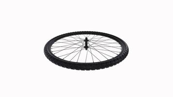 vélo roue filage sur une surface dans une brillant espace video