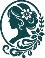 Female Profile Cameo Design for Historical Projects vector