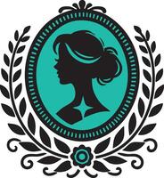 Ornate Profile Cameo for Sophisticated Art vector