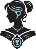 Intricate Cameo Silhouette for Ornamental Use vector