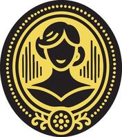 Heritage Victorian Cameo Icon for Unique Designs vector