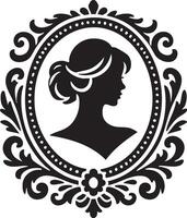Timeless Female Profile Cameo for Art Concepts vector