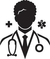 Medical Worker Silhouette for Branding Projects vector