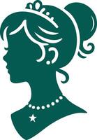 Intricate Victorian Cameo Silhouette for Graphics vector