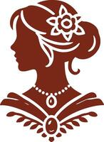 Old-World Cameo Silhouette for Historical Use vector