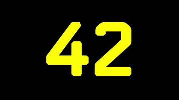 45 seconds countdown timer with bold yellow countdown animation on black background suitable for educational materials about numbers, counting and tech themes video